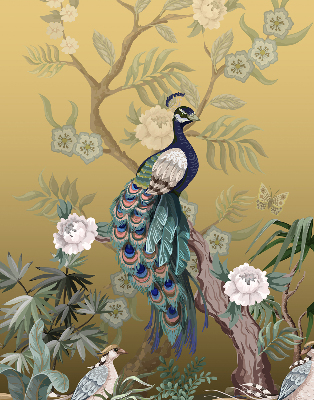 Store enrouleur Paon sur un arbre