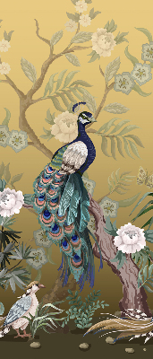 Store enrouleur Paon sur un arbre