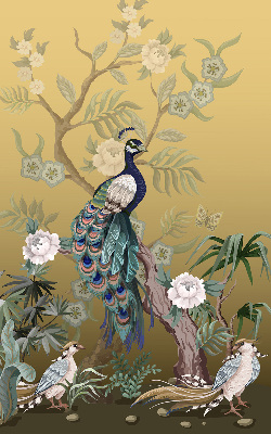 Store enrouleur Paon sur un arbre