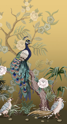 Store enrouleur Paon sur un arbre