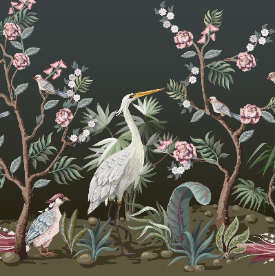 Store intérieur Oiseaux près de l'arbre