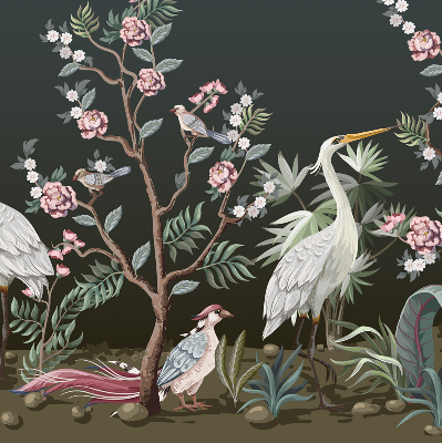 Store intérieur Oiseaux près de l'arbre