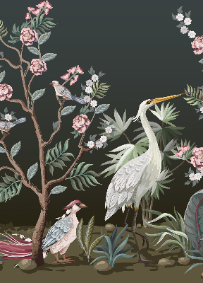 Store intérieur Oiseaux près de l'arbre