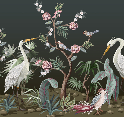 Store intérieur Oiseaux près de l'arbre