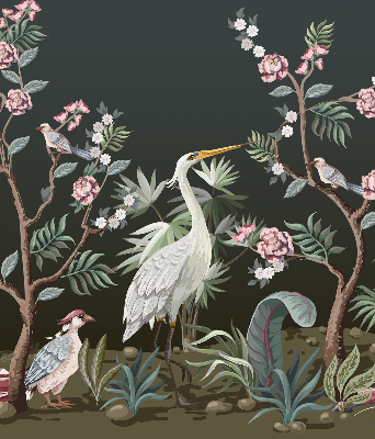 Store intérieur Oiseaux près de l'arbre