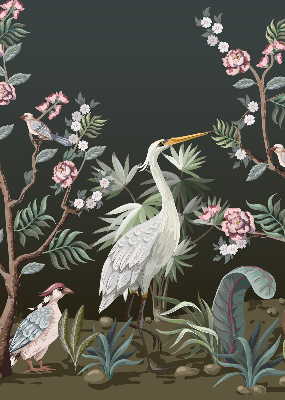 Store intérieur Oiseaux près de l'arbre