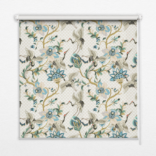 Store intérieur Fleurs et oiseaux