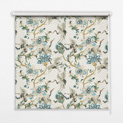 Store intérieur Fleurs et oiseaux