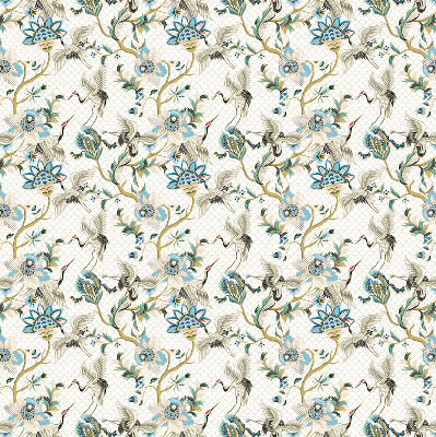 Store intérieur Fleurs et oiseaux