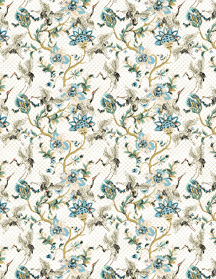 Store intérieur Fleurs et oiseaux