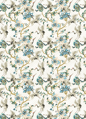 Store intérieur Fleurs et oiseaux