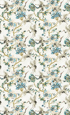 Store intérieur Fleurs et oiseaux