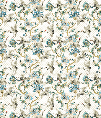 Store intérieur Fleurs et oiseaux