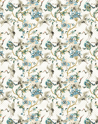 Store intérieur Fleurs et oiseaux