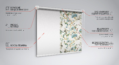 Store intérieur Fleurs et oiseaux