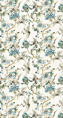 Store intérieur Fleurs et oiseaux