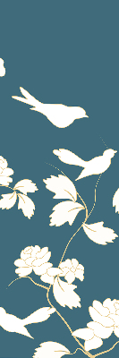 Store enrouleur Oiseaux blancs sur fleurs blanches