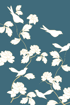 Store enrouleur Oiseaux blancs sur fleurs blanches