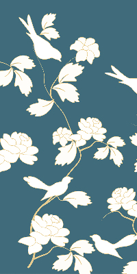 Store enrouleur Oiseaux blancs sur fleurs blanches