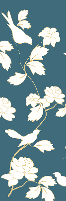 Store enrouleur Oiseaux blancs sur fleurs blanches