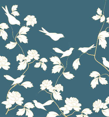 Store enrouleur Oiseaux blancs sur fleurs blanches