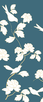 Store enrouleur Oiseaux blancs sur fleurs blanches