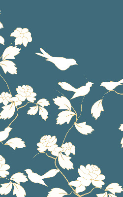 Store enrouleur Oiseaux blancs sur fleurs blanches