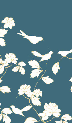 Store enrouleur Oiseaux blancs sur fleurs blanches