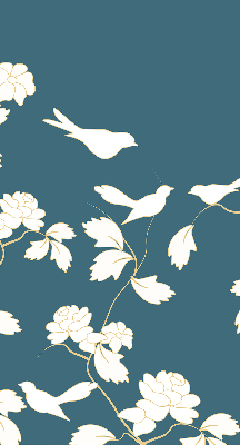 Store enrouleur Oiseaux blancs sur fleurs blanches