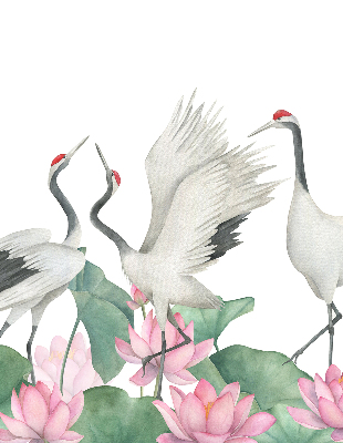 Store intérieur Grues dans les lys