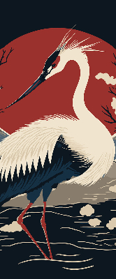 Store intérieur Grue dans l'eau