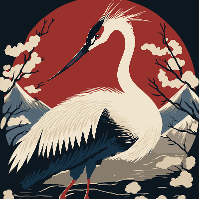 Store intérieur Grue dans l'eau