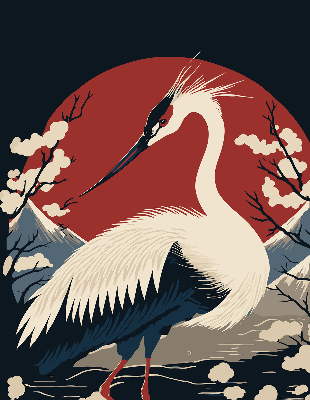 Store intérieur Grue dans l'eau