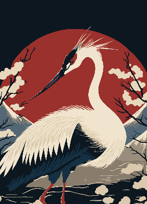 Store intérieur Grue dans l'eau