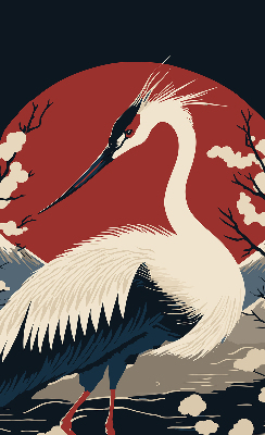 Store intérieur Grue dans l'eau