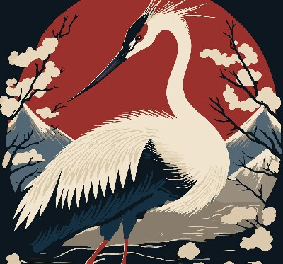 Store intérieur Grue dans l'eau