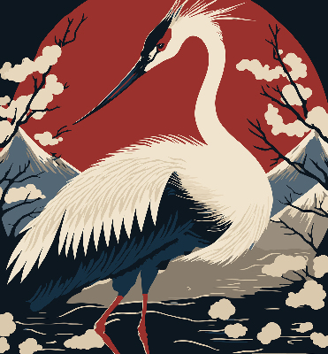 Store intérieur Grue dans l'eau