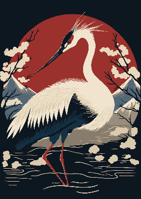 Store intérieur Grue dans l'eau