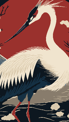 Store intérieur Grue dans l'eau