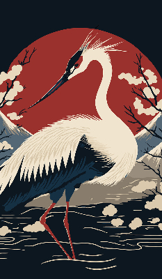 Store intérieur Grue dans l'eau