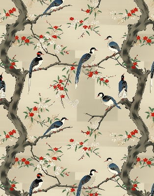 Store intérieur Oiseaux sur un arbre