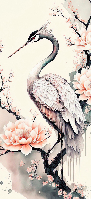 Store intérieur Héron en fleurs