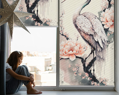 Store intérieur Héron en fleurs