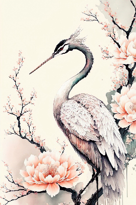 Store intérieur Héron en fleurs