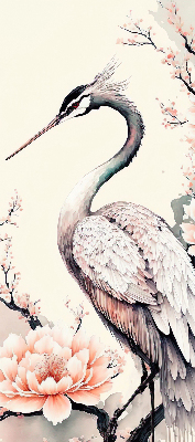 Store intérieur Héron en fleurs