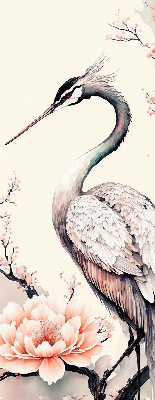 Store intérieur Héron en fleurs