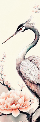 Store intérieur Héron en fleurs