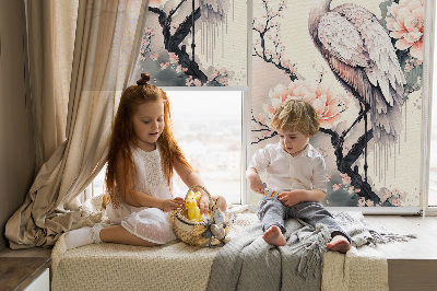 Store intérieur Héron en fleurs