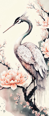 Store intérieur Héron en fleurs