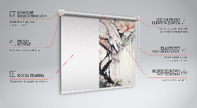 Store intérieur Héron en fleurs